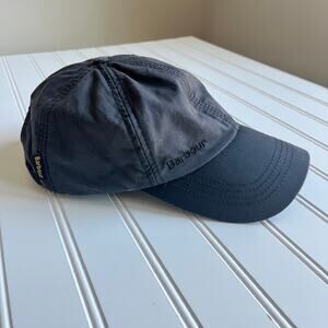 Barbour Waxed Cotton Cap Navy Plaid Tartan Lining Adjustable Strap Classic Hat